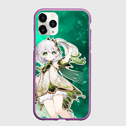 Чехол iPhone 11 Pro матовый Дендро Архонт - Нахида, цвет: 3D-фиолетовый