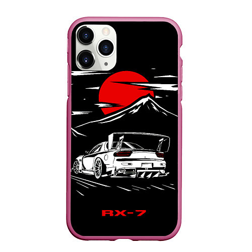 Чехол iPhone 11 Pro матовый Мазда RX - 7 JDM Style / 3D-Малиновый – фото 1