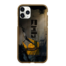 Чехол iPhone 11 Pro матовый Стена город 17, цвет: 3D-коричневый