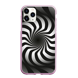 Чехол iPhone 11 Pro матовый Объёмная спираль - оптическая иллюзия, цвет: 3D-розовый