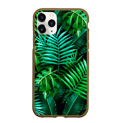 Чехол iPhone 11 Pro матовый Тропические растения - текстура