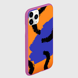 Чехол iPhone 11 Pro матовый Абстрактные крупные полосы, цвет: 3D-фиолетовый — фото 2