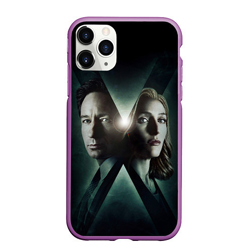 Чехол iPhone 11 Pro матовый X - Files / 3D-Фиолетовый – фото 1