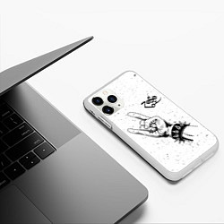 Чехол iPhone 11 Pro матовый Led Zeppelin и рок символ, цвет: 3D-белый — фото 2