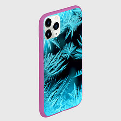 Чехол iPhone 11 Pro матовый Голубой лед - иней, цвет: 3D-фиолетовый — фото 2