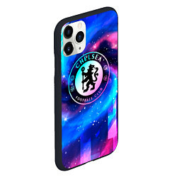 Чехол iPhone 11 Pro матовый Chelsea неоновый космос, цвет: 3D-черный — фото 2