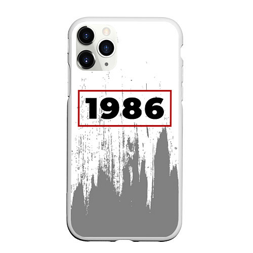 Чехол iPhone 11 Pro матовый 1986 - в красной рамке на светлом / 3D-Белый – фото 1