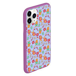 Чехол iPhone 11 Pro матовый Christmas Background, цвет: 3D-фиолетовый — фото 2