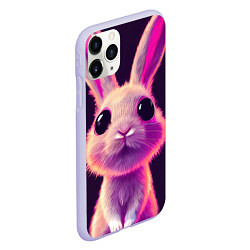 Чехол iPhone 11 Pro матовый Кролик 3Д арт, цвет: 3D-светло-сиреневый — фото 2