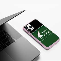 Чехол iPhone 11 Pro матовый Динозавры убегают от елки, цвет: 3D-розовый — фото 2