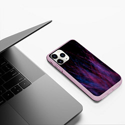 Чехол iPhone 11 Pro матовый Абстрактный мех, цвет: 3D-розовый — фото 2