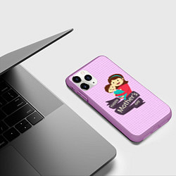 Чехол iPhone 11 Pro матовый Happy Mothers Day - картинка, цвет: 3D-фиолетовый — фото 2