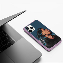 Чехол iPhone 11 Pro матовый Мулат-киберпанк, цвет: 3D-сиреневый — фото 2