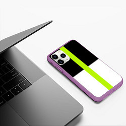 Чехол iPhone 11 Pro матовый Геометрия Инь-Янь, цвет: 3D-фиолетовый — фото 2