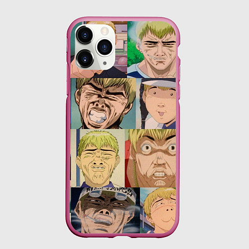 Чехол iPhone 11 Pro матовый Лицо ГТО / 3D-Малиновый – фото 1