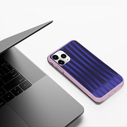Чехол iPhone 11 Pro матовый Строгий узор в полоску, который стройнит, цвет: 3D-розовый — фото 2