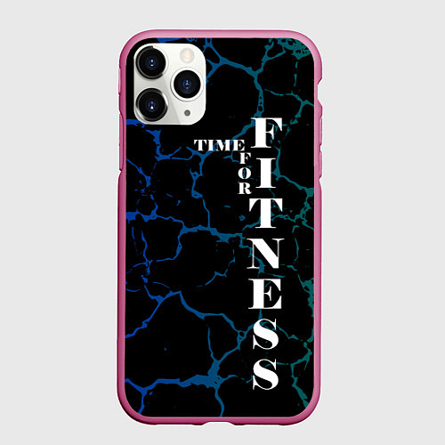 Чехол iPhone 11 Pro матовый Время для фитнеса / 3D-Малиновый – фото 1