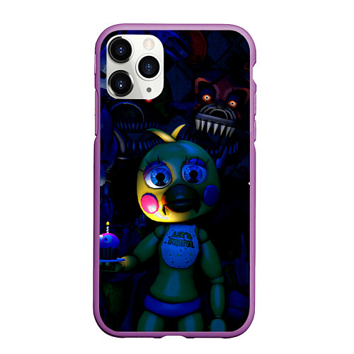Чехол iPhone 11 Pro матовый Той Чика / 3D-Фиолетовый – фото 1