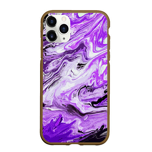 Чехол iPhone 11 Pro матовый Красочная абстракция / 3D-Коричневый – фото 1