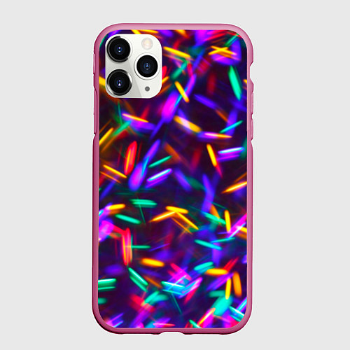 Чехол iPhone 11 Pro матовый Цветомузыка / 3D-Малиновый – фото 1