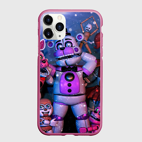 Чехол iPhone 11 Pro матовый Фантайм Фредди / 3D-Малиновый – фото 1