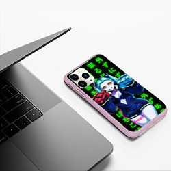 Чехол iPhone 11 Pro матовый Неоновые иероглифы - Rebecca, цвет: 3D-розовый — фото 2