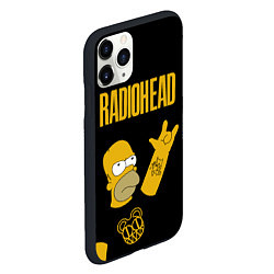 Чехол iPhone 11 Pro матовый Radiohead Гомер Симпсон рокер, цвет: 3D-черный — фото 2