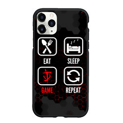 Чехол iPhone 11 Pro матовый Eat, sleep, Doom, repeat, цвет: 3D-черный