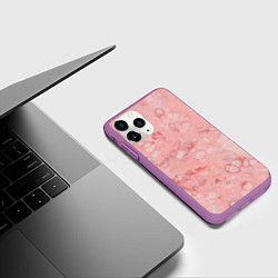 Чехол iPhone 11 Pro матовый Розовые волны, цвет: 3D-фиолетовый — фото 2