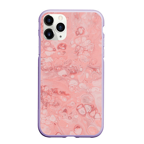 Чехол iPhone 11 Pro матовый Розовые волны / 3D-Светло-сиреневый – фото 1