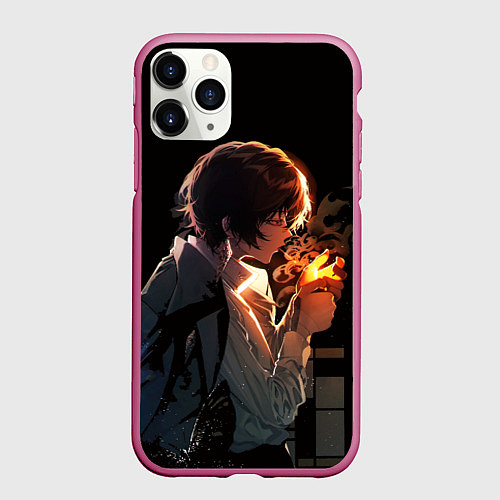 Чехол iPhone 11 Pro матовый Дазай Осаму - Бродячие псы / 3D-Малиновый – фото 1