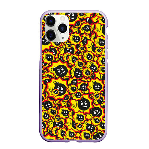 Чехол iPhone 11 Pro матовый Serious Sam logo pattern / 3D-Светло-сиреневый – фото 1