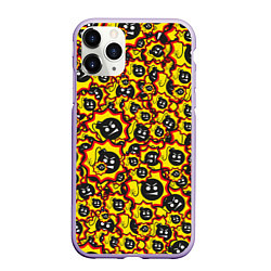 Чехол iPhone 11 Pro матовый Serious Sam logo pattern, цвет: 3D-светло-сиреневый
