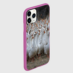 Чехол iPhone 11 Pro матовый Стая гусей - Gussi, цвет: 3D-фиолетовый — фото 2