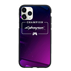 Чехол iPhone 11 Pro матовый Cyberpunk 2077 gaming champion: рамка с лого и джо, цвет: 3D-черный