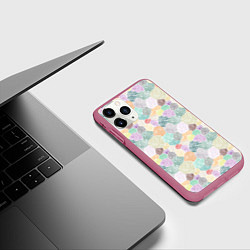 Чехол iPhone 11 Pro матовый Геометрические фигуры скетч, цвет: 3D-малиновый — фото 2