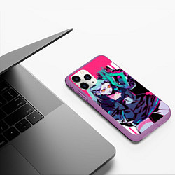 Чехол iPhone 11 Pro матовый Ребекка - Cyberpunk: edgerunners, цвет: 3D-фиолетовый — фото 2