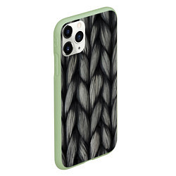 Чехол iPhone 11 Pro матовый Грубая вязка - текстура, цвет: 3D-салатовый — фото 2