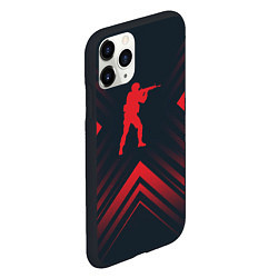Чехол iPhone 11 Pro матовый Красный символ Counter Strike на темном фоне со ст, цвет: 3D-черный — фото 2