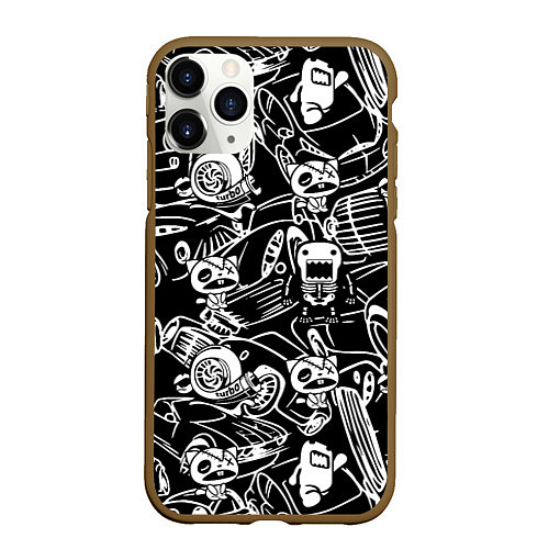 Чехол iPhone 11 Pro матовый JDM Pattern / 3D-Коричневый – фото 1