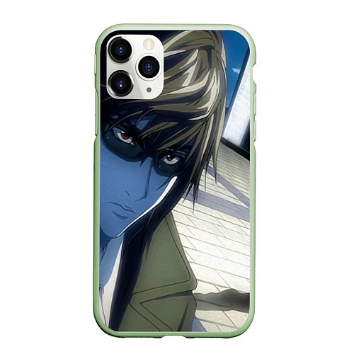 Чехол iPhone 11 Pro матовый Death Note - Тэру Миками / 3D-Салатовый – фото 1