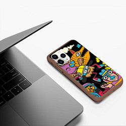 Чехол iPhone 11 Pro матовый Серый волчок и монстры, цвет: 3D-коричневый — фото 2