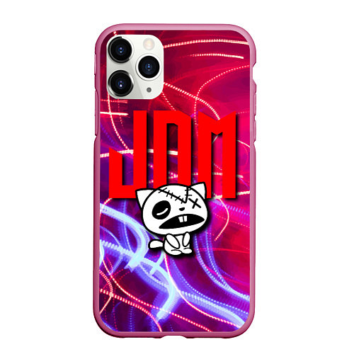 Чехол iPhone 11 Pro матовый JDM style - одноглазый котик / 3D-Малиновый – фото 1