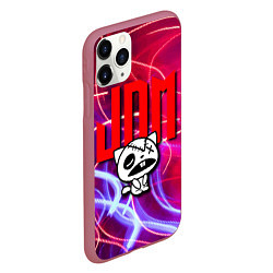 Чехол iPhone 11 Pro матовый JDM style - одноглазый котик, цвет: 3D-малиновый — фото 2