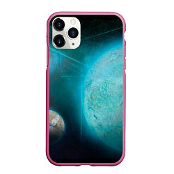 Чехол iPhone 11 Pro матовый Космос и планеты, цвет: 3D-малиновый