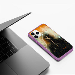 Чехол iPhone 11 Pro матовый Туман, тени и краски, цвет: 3D-фиолетовый — фото 2