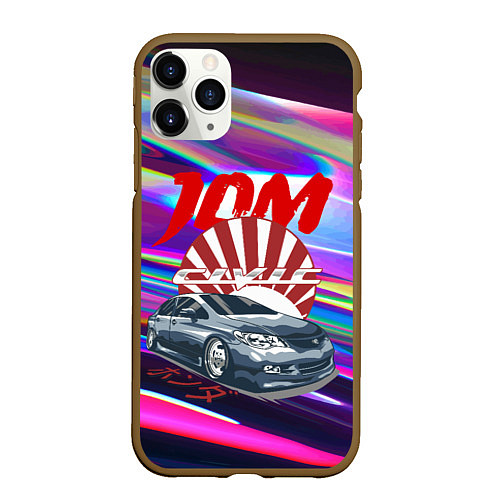 Чехол iPhone 11 Pro матовый Honda Civic - JDM style / 3D-Коричневый – фото 1