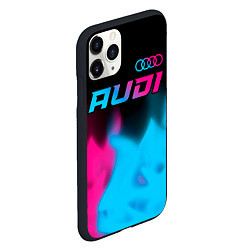 Чехол iPhone 11 Pro матовый Audi - neon gradient: символ сверху, цвет: 3D-черный — фото 2