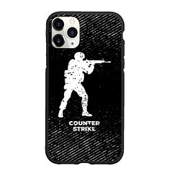 Чехол iPhone 11 Pro матовый Counter Strike с потертостями на темном фоне, цвет: 3D-черный