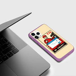 Чехол iPhone 11 Pro матовый Доброволец - ты не робот?, цвет: 3D-фиолетовый — фото 2